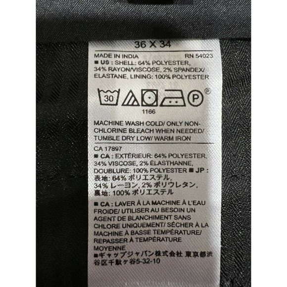 NWT BANANA REPUBLIC Men's Extra Slim Stretch Dress Pants 36x34 Black #491275 - Picture 4 of 5